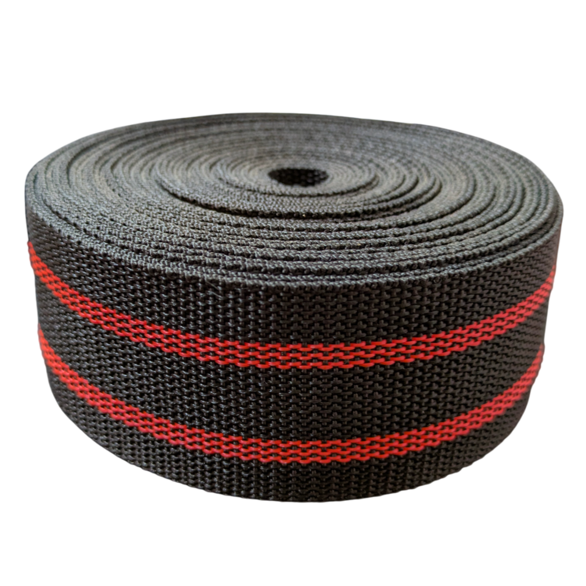 Buff striped PP webbing tape with basket weave pattern for enhanced strength